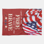 Patriottisch land van de Vrije Rode Blauwe Bunting Theedoek (Horizontaal)