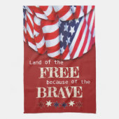 Patriottisch land van de Vrije Rode Blauwe Bunting Theedoek (Verticaal)