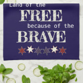 Patriottisch land van de Vrije Rode Blauwe Bunting Theedoek (Gevouwen)