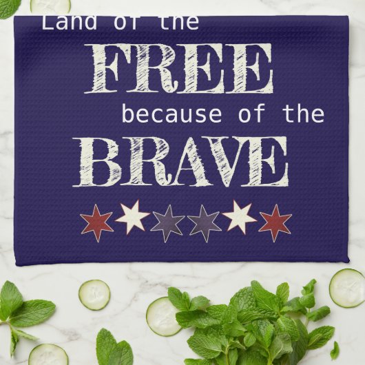 Patriottisch land van de Vrije Rode Blauwe Bunting Theedoek (Gevouwen)