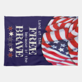 Patriottisch land van de Vrije Rode Blauwe Bunting Theedoek (Horizontaal)