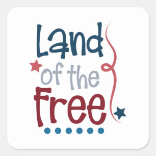 Patriottisch Land van de Vrije Woord kunst Vierkante Sticker