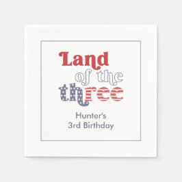 Patriottisch Land van het Drie 3e Verjaardagsfeest Servet
