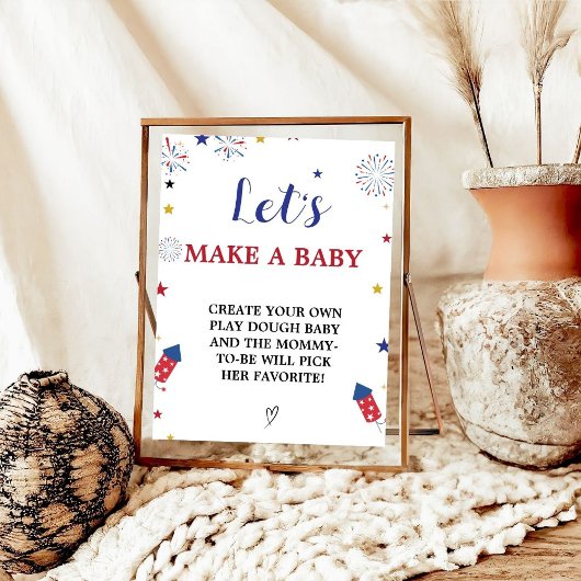 Patriottisch laten we een Baby Baby shower Game te Poster