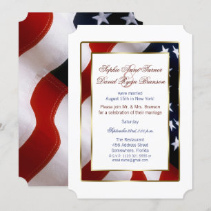 Patriottisch, legant USA Flag Evening Wedding Kaart