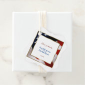 Patriottisch, legant USA Flag Gold Lijst Wedding Bedankjes Labels (In situ)