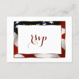 Patriottisch, legant USA Flag Gold Wedding RSVP