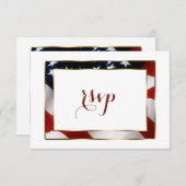 Patriottisch, legant USA Flag Gold Wedding RSVP (Voorkant / Achterkant)