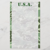 Patriottisch Leger Aangepast Groen Camouflage Stat Briefpapier (Voorkant)