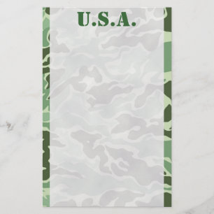 Patriottisch Leger Aangepast Groen Camouflage Stat Briefpapier