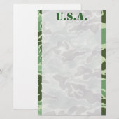 Patriottisch Leger Aangepast Groen Camouflage Stat Briefpapier (Voorkant / Achterkant)