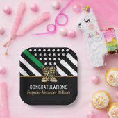 Patriottisch leger van het leger voor groene lijnv papieren bordje (Feest)