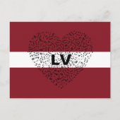 Patriottisch Letland Vlag met muziekhart Briefkaart (Voorkant)