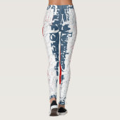 Patriottisch Liberty Square Rood Wit & Blauw Leggings (Achterkant)