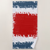 Patriottisch Liberty Square Rood Wit & Blauw Strandlaken (Voorkant)