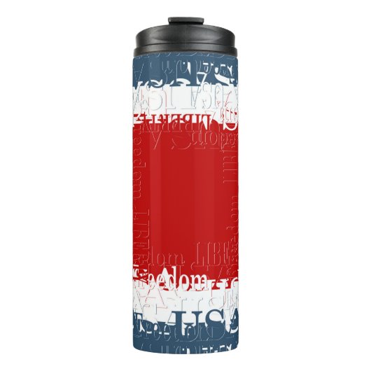 Patriottisch Liberty Square Rood Wit & Blauw Thermosbeker (Voorkant)