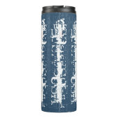 Patriottisch Liberty Square Rood Wit & Blauw Thermosbeker (Achterkant)