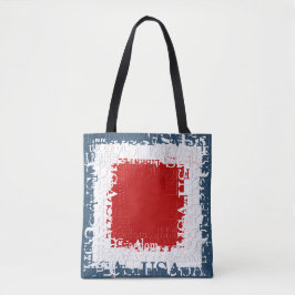Patriottisch Liberty Square Rood Wit & Blauw Tote Bag