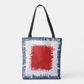 Patriottisch Liberty Square Rood Wit & Blauw Tote Bag (Achterkant)