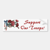 patriottisch lint en bloemen bumpersticker (Voorkant)