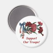  patriottisch lint en bloemen magneet (Voorkant / Achterkant)