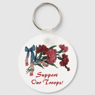  patriottisch lint en bloemen sleutelhanger