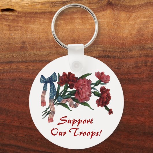  patriottisch lint en bloemen sleutelhanger (Voorkant)