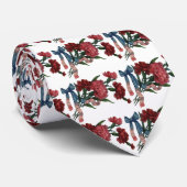patriottisch lint en bloemen stropdas (Opgerold)
