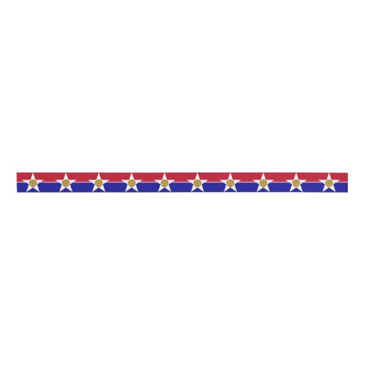 Patriottisch lintje met vlag van Dallas Grosgrain Lint (Voorkant)