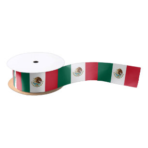 Patriottisch lintje met vlag van Mexico Satijnen Lint
