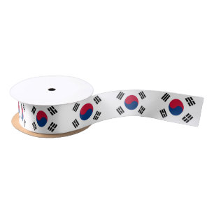 Patriottisch lintje met vlag van Zuid-Korea Satijnen Lint