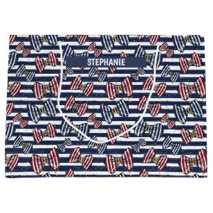 Patriottisch lintstreeppatroon groot cadeauzakje