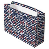 Patriottisch lintstreeppatroon groot cadeauzakje (Achterkant Gekanteld)