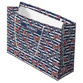 Patriottisch lintstreeppatroon groot cadeauzakje (Voorkant Gekanteld)