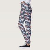 Patriottisch lintstreeppatroon leggings (Links)