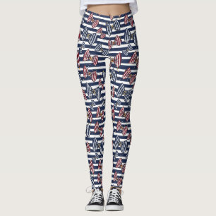 Patriottisch lintstreeppatroon leggings