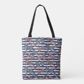Patriottisch lintstreeppatroon tote bag (Achterkant)