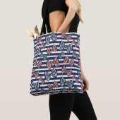 Patriottisch lintstreeppatroon tote bag (Dichtbij)