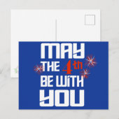 Patriottisch mag de 4e met u zijn feestdagenkaart (Voorkant / Achterkant)