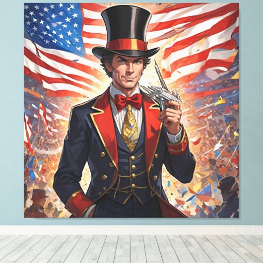 Patriottisch Magiër Spektakel Canvas Afdruk (Insitu (Houten vloer))