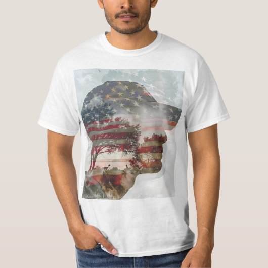Patriottisch Man dubbele belichting T-shirt (Voorkant)