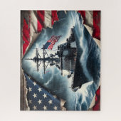 Patriottisch marineschip legpuzzel (Verticaal)
