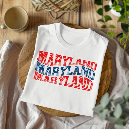 Patriottisch Maryland Rood en Blauw Boho T-shirt