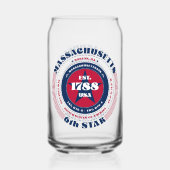 Patriottisch Massachusetts typografie ontwerp Blikvorm Glas (Voorkant)