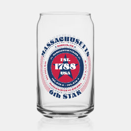 Patriottisch Massachusetts typografie ontwerp Blikvorm Glas