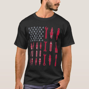 patriottisch-mechanische Amerikaanse vlag T-Shirt
