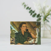  Patriottisch, medisch verpleegster telefonisch Briefkaart (Staand voorkant)