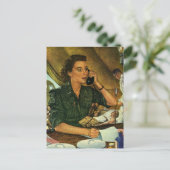  Patriottisch, medisch verpleegster telefonisch Briefkaart (Staand voorkant)