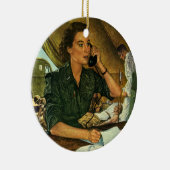 Patriottisch, medisch verpleegster telefonisch Keramisch Ornament (Rechts)