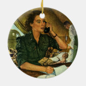  Patriottisch, medisch verpleegster telefonisch Keramisch Ornament (Achterkant)